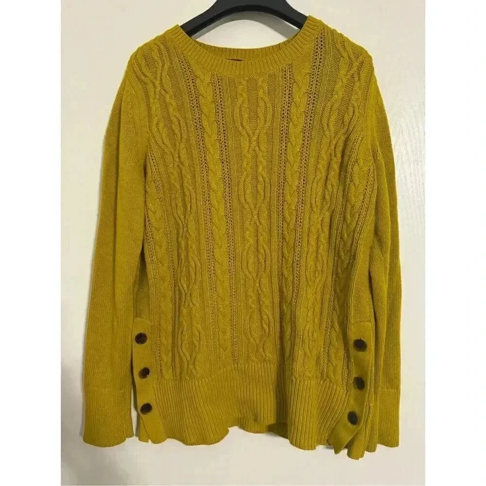 Ann Taylor Cable Knit Sweater | Mustard color | Size Medium